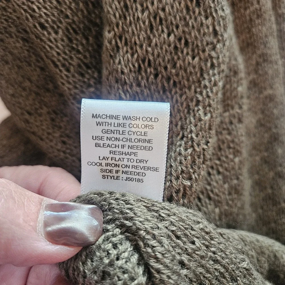 Its Our Time Women's Olive Green Long Length Knit  Open Cardigan NWT - Picture 15 of 15